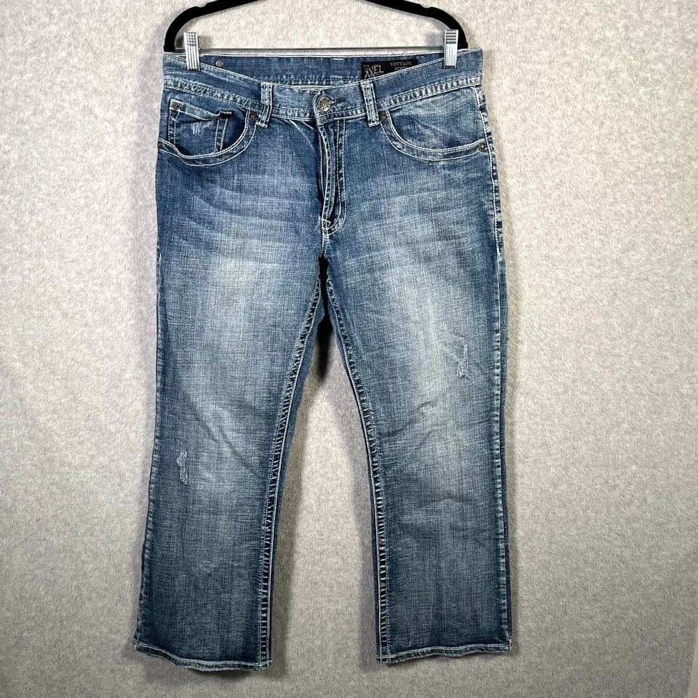 Vintage Axel Jeans Mens 34x30 Blue Denim Cotton Medium Wash Bootcut Leg Retro